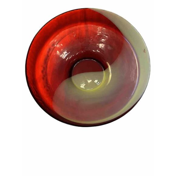 Vintage Yalos Casa Murano Cranberry Red Swirl Art Handmade In Italy Stamped 15in